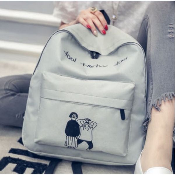 

simple design look what look korea style women backpack fashionable girls leisure bag school student book bag teenager