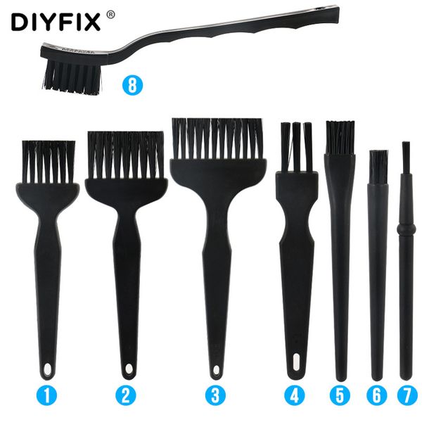 

diyfix 8 in 1 anti static dust brush esd safe hard cleaning brush for bga smt pcb board rework repair clean tools set
