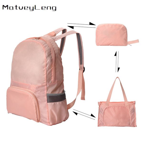 

a pack of dual-use backpack foldable travel backpack portable storage light school bag travel handbag