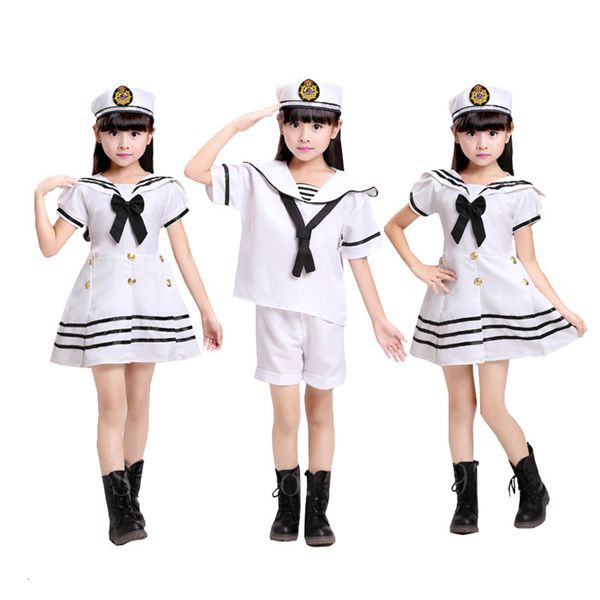 

children halloween sailor uniforms boys girl dance dress performance carnival choir team wear kids white navy army suit