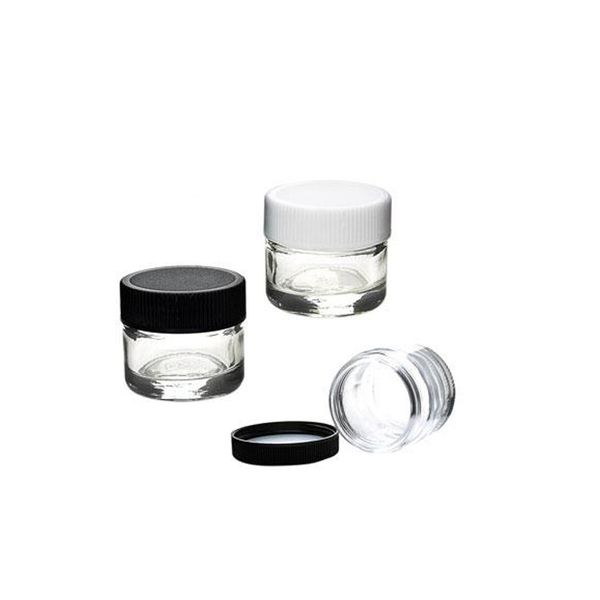 

Антипригарное 5мл Стекло Jar Толстые Glass Container Воск Dab Jar сухой травы Контейнер с крышкой черный VS 6ml Glass Jar