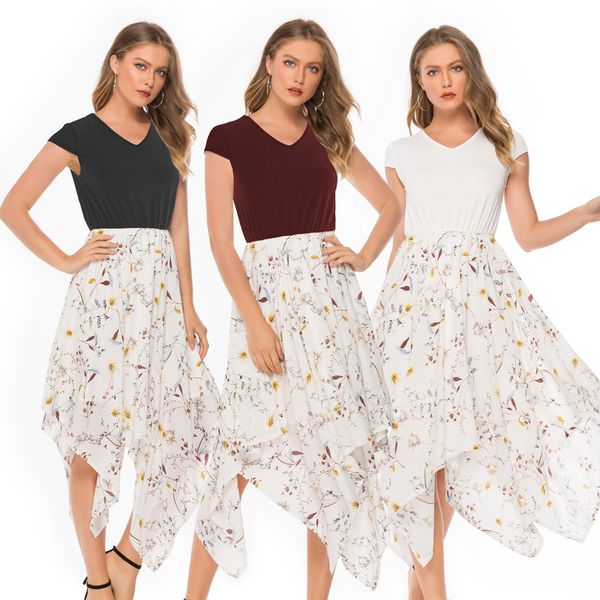 

женские дизайнерские нерегулярные подол dressc8ao, Black;gray