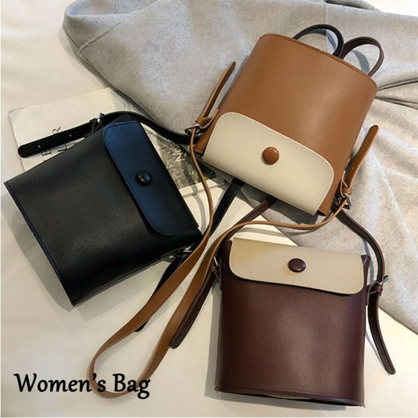 

fashion women lady button shoulder bag crossbody square purse pu leather handbag