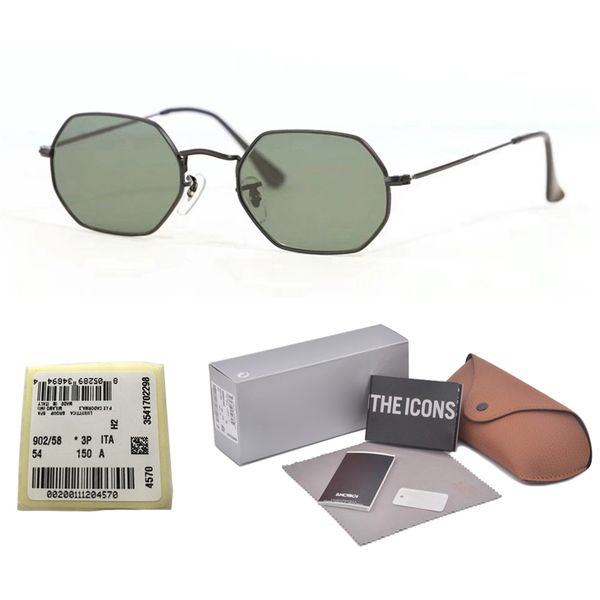

High quality Polygon Sunglasses women men Brand Design Fashion Mirror glass lens Vintage Sport Driving Sun glasses With free cases and label