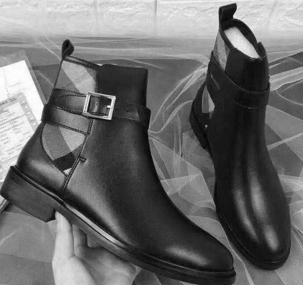

2019 woman brand boots real leather pointed flat shoes ankle boots martin boots fashion boot eu:35-40 with box b1, Black;grey
