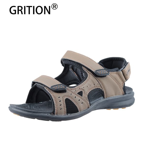 

grition men outdoor sandals summer breathable flat beach shoes casual lightweigh walking sandals male non-slip 2019 new big size