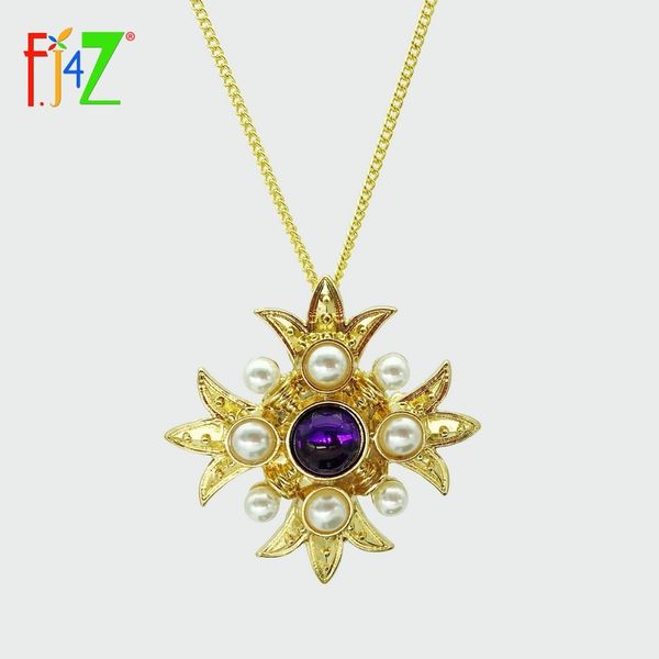 

f.j4z designer gorgeous blue stone necklace jewelry long gold chain simulated antique royal pendant necklace for women bijoux, Silver