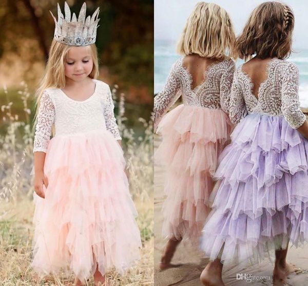 

2020 летний прекрасный ребенок платье девушки цветка princess pageant шнурок тюль маленькие девочки платья для особых случаев, White;blue