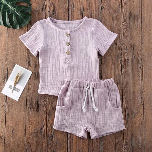 

summer baby boys clothes sets casual boys clothing cotton linen short sleeve t-shirt shorts 2pc outfit toddler boy clothes set, White