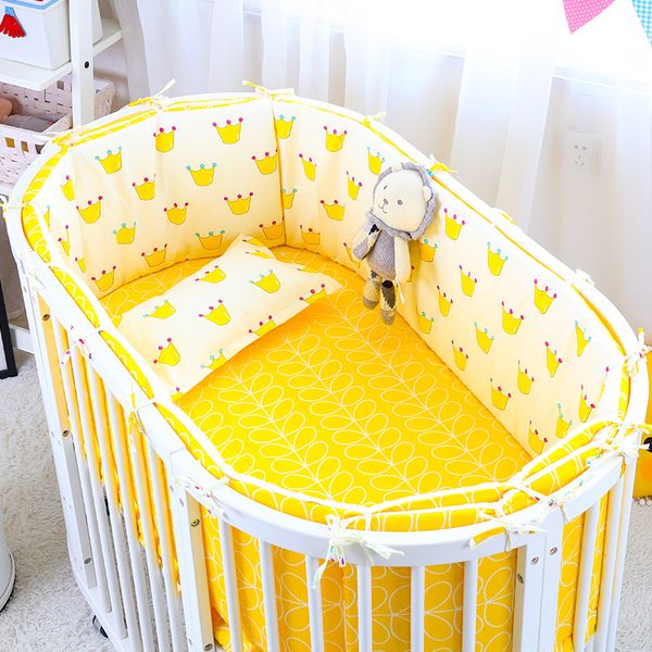 

4pcs/set cartoon pattern baby bedding set oval crib bedding set for room cotton for baby bed article