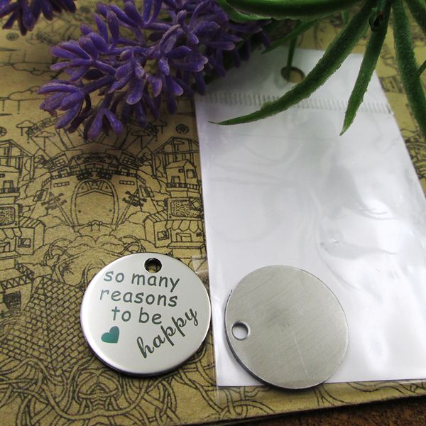 

40pcs--"so many reasons to be happy"stainless steel charms more style for choosing diy charms pendants for necklace, Bronze;silver
