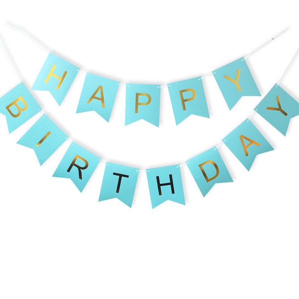 

1 bag lovely hang pennants happy birthday paper flag party favor decor celebration supplies