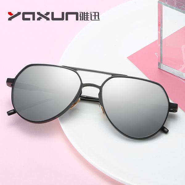 

yaxun brand 2019 new aluminum sunglasses polarized lens men sun glasses mirror, White;black