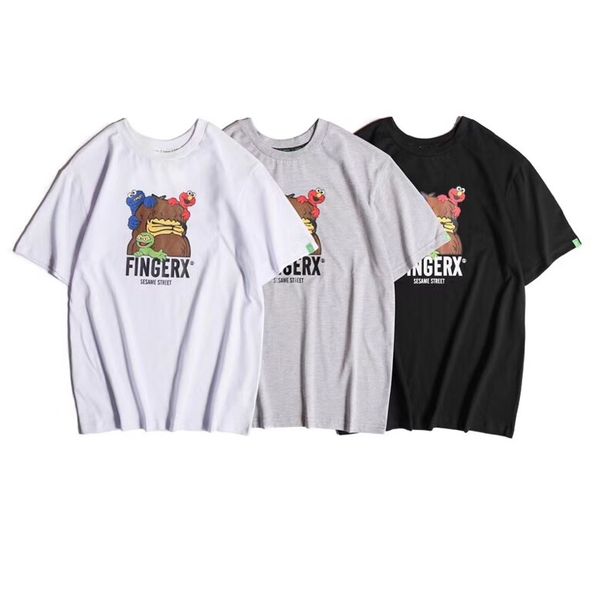 

women's t-shirts europe and the united states trend brand design cute cartoon print pattern casual short-sleeved men and women, White