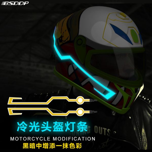 

el cold light mod kit tron helmets mode night time riding signal flashing lights strip bar for motorcycle full face helmet
