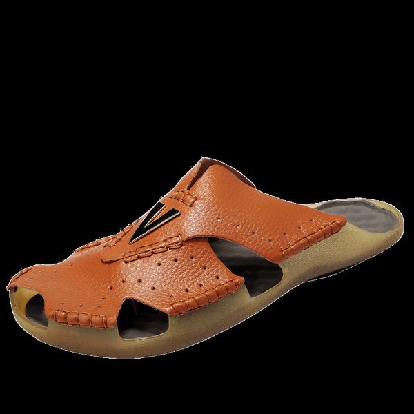 

new casual men soft sandals comfortable men summer leather sandals roman summer outdoor beach big size 39-48, Black