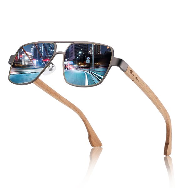 

hu wood classic polarized sunglasses men brand sun glasses travel driving square night vision glasses eyewear uv400, White;black