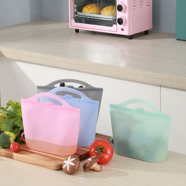 

silicone storage bag reusable ziplock bags for storage airtight seal microwave safe dc112