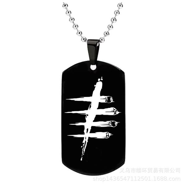 

game dead by daylight necklace silver black dog tag pendant gift men women game choker accessories jewelry