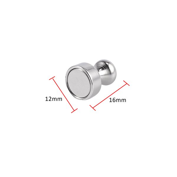 16pcs Metal Push Pin Magnets Stainless Steel Neodymium Hold Fridge Whiteboard