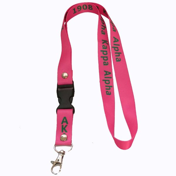 

sorority greek letters aka 1908 lanyard key chain auto keyring, Silver