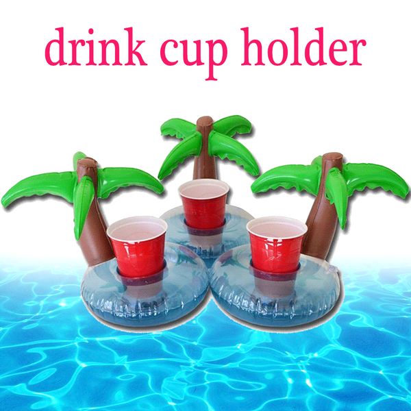 

mini inflatable drinks cup holder air mattresses for cup bar coasters swimming pool floatation device accessories