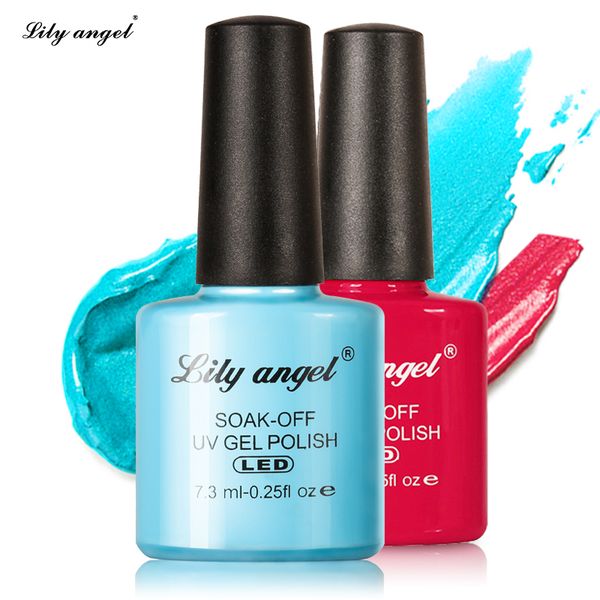 

lily angel new gel polish led uv gel nail polish lacquer nail art design manicure 110 color 7.3ml soak off enamel 39-76, Red;pink