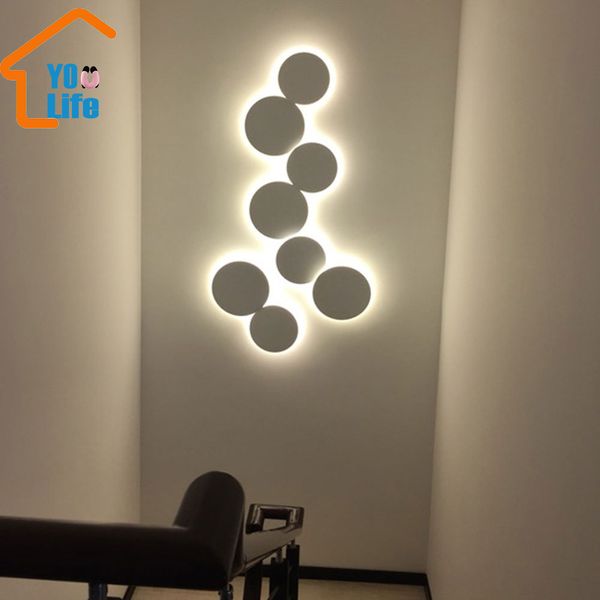 

round wall light bedroom 20cm/15cmwall lamp simple creative round eclipse wall light home lighting fixture loft stair led