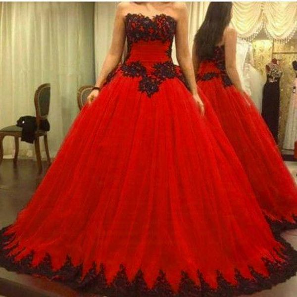 Arabic Red Wedding Dresses Robe De Mariage Plus Size Sexy Black