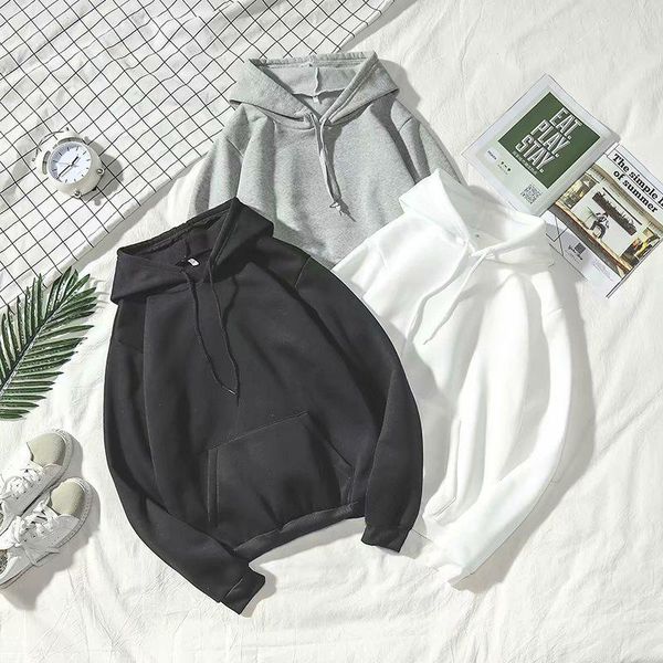 

selling spring new sweatshirt men's 2020 korean version men and women pullover hoodie solid color brand couple jacket, Black
