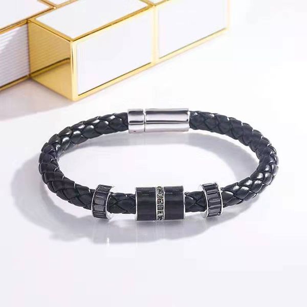 

swan brand 2019 new crystal leather bracelet fashion couple bracelet valentine's day gift, Black
