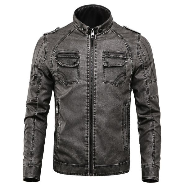 

winter pu leather jacket men thick warm male leather jacket mens outerwear men casual faux fur male 4xl, Black