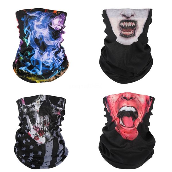 

multi use face mask & neck gaiter shield - seamless uv protection skull scarf perfect for fishing camping magic headwear bandan #919#323, Blue;black