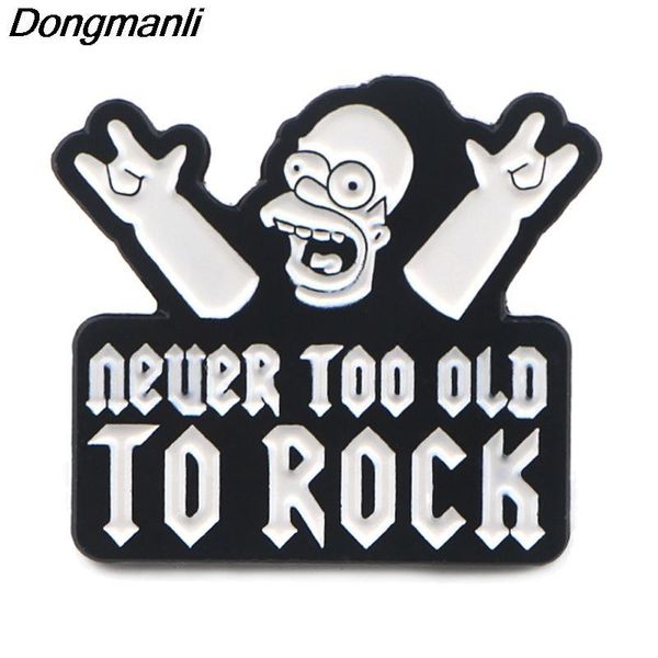 

p3975 wholesale 20pcs lot rock enamel pin brooches cartoon creative metal brooch pins badge backpack bag collar jewelry, Gray
