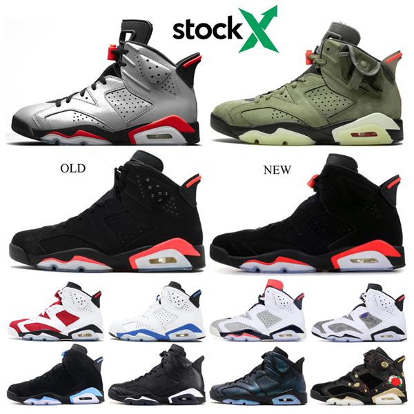 

travis scotts 6 6s mens basketball обувь новые бред черный инфракрасный спорт бордовые синий тинкер хатфилд мужчины спорт дизайнер кроссовки, Black