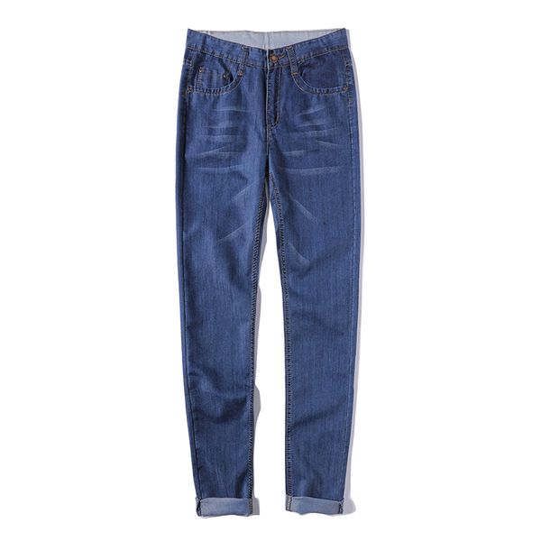 

jeans men 2019 popular new design men's casual stretch spring thin jeans, Blue