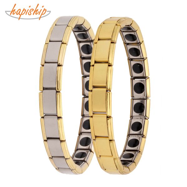 

hapiship energy balance bracelet tourmaline bracelet health care jewelry for women germanium bracelets & bangle g097, Golden;silver