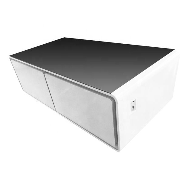 

als 32" waterproof 10 touch points lcd multi touch screen coffee table with refrigerator and wireless charging