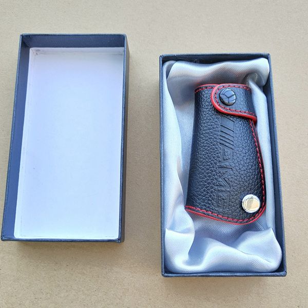 

дизайнерская натуральная кожа amg logo key bag cover key case keybag подходит для mercedes benz cla clk w124 w140 w163 w202 w204 w210 w211, Silver