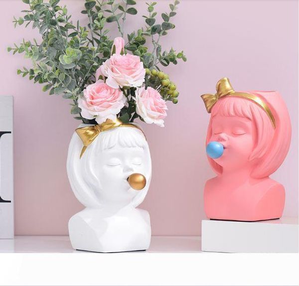 

творческая смола ваза милая девушка украшение дома гостиная обеденный стол декоративное искусство портрет ваза современная девушка ваза укра