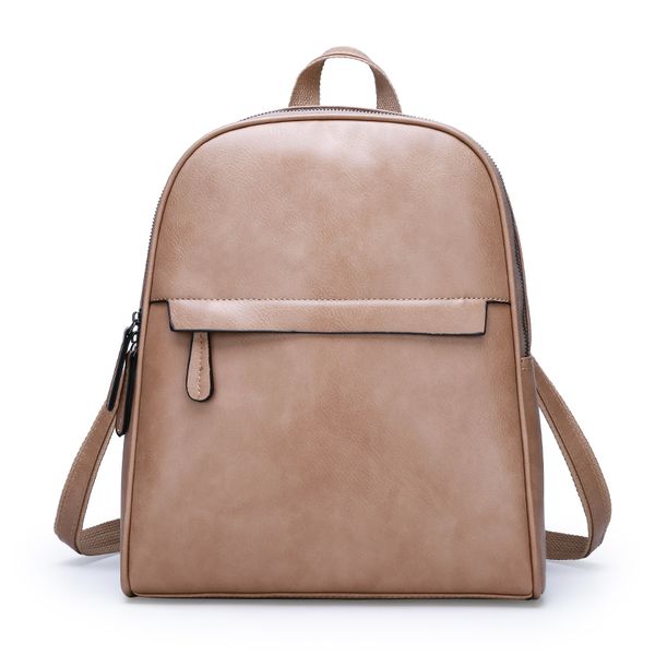 

high-quality solid casual bag lady women travel back pack school leather backpack elegance leisure backpack for women