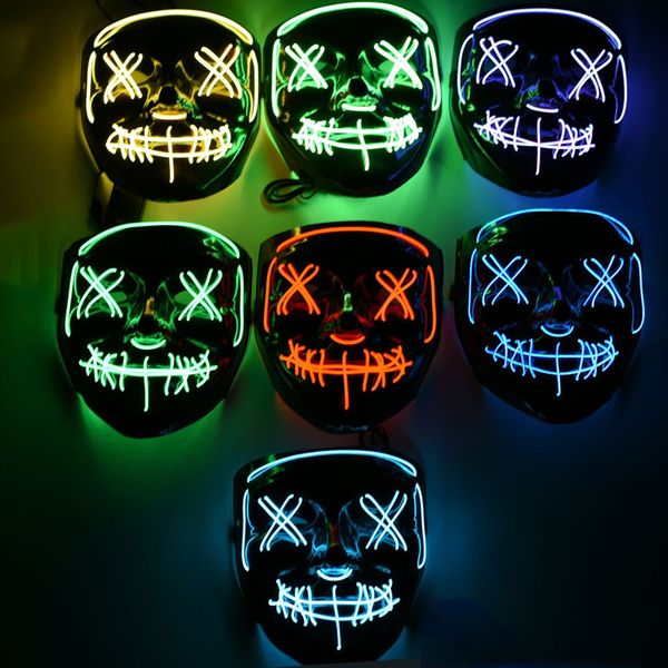 

halloween creative mask fluorescent dance glowing mask ghost with flash blood horror thriller led for costume party spooky