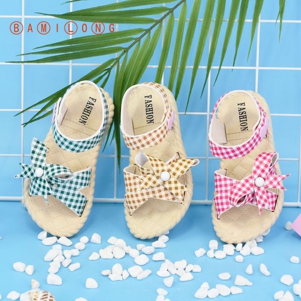 

sandals bamilong summer fashion girls shoes dance princess kids bow-knot baby toddler beach k117, Black;red