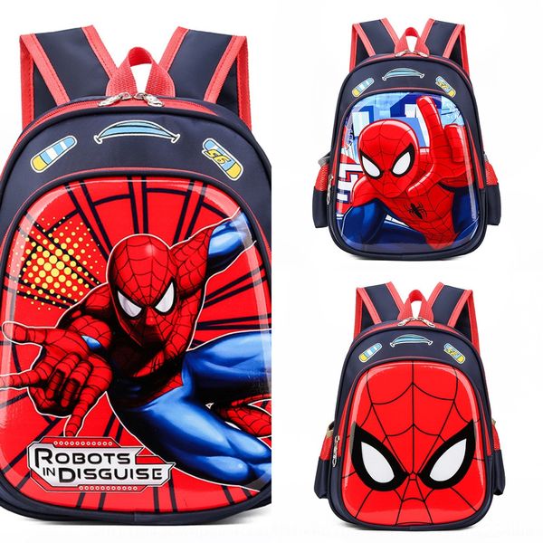 

m2yk4 boys' schoolbag pupils' wear-resistant waterproof light load-reducing cartoon spider-man children's bag backpack backpa