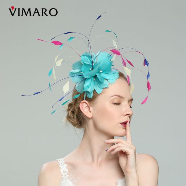 2020 Turquoise Hair Fascinators Hats For Women Elegant Fascinators