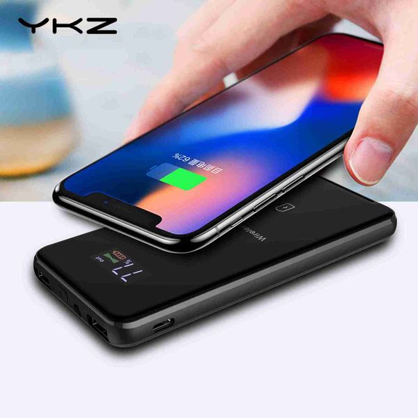 

power bank 5000mah vertical wireless charger,ykz led display dual usb fast charging powerbank external battery for iphone xiaomi