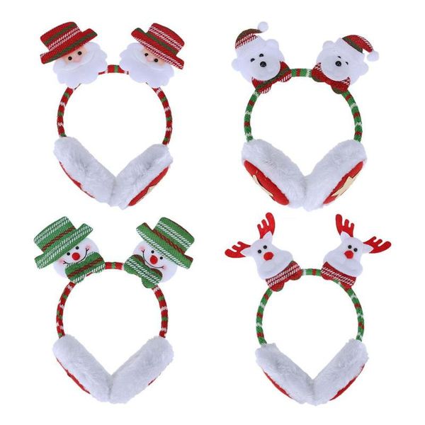 

christmas earmuffs headbands alduts kids santa snowman headdress