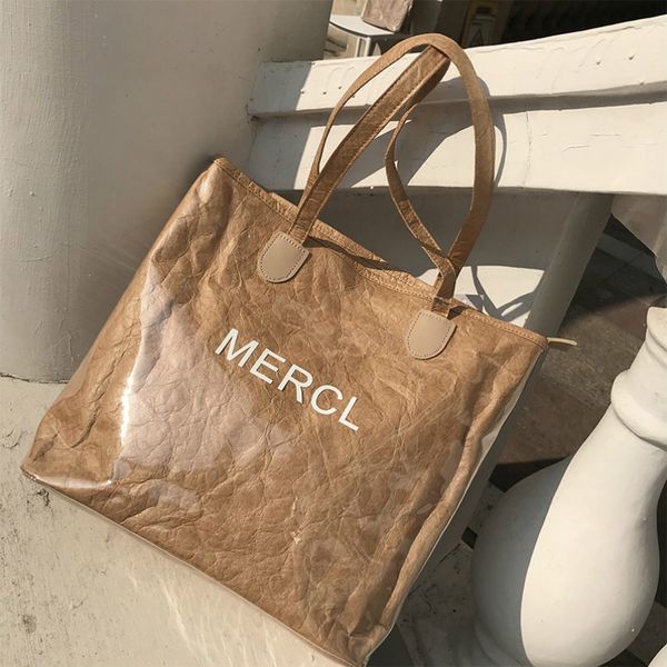 

designer luxury handbags purses womens luxury designer bag handbags transparent splicing kraft paper bag tote shopping bag fashion newset 5