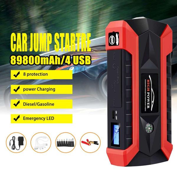 

12v 4usb 89800mah car jump starter portable car battery power bank multifunction battery emergency charger