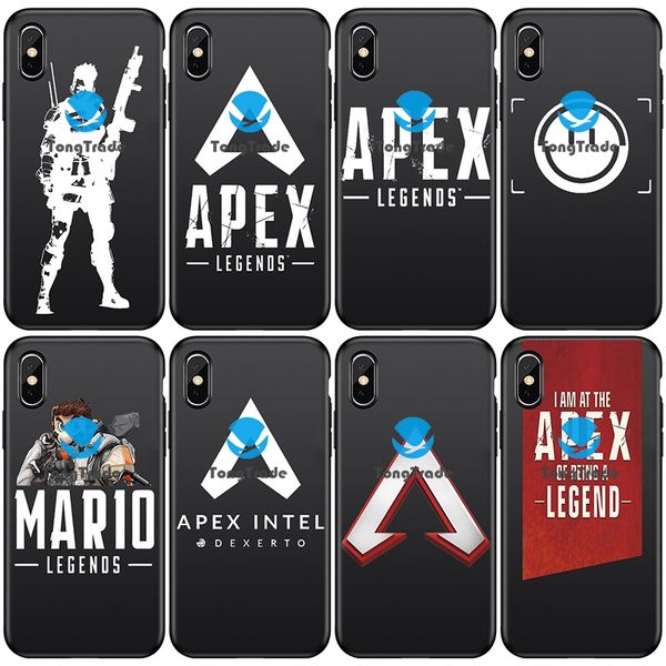 

tongtrade] soft silicone tpu case for iphone 8p 7p 6p 5p x xs 11 pro max plus samsung note 10 9 8 pro s10 apex legends game hero black case